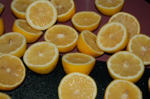 Cut lots of lemons in half