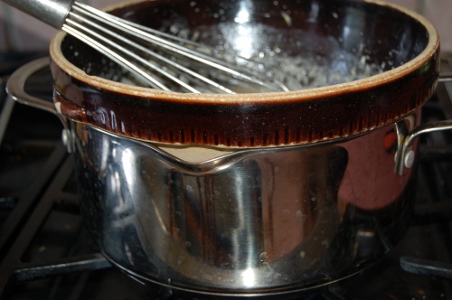 place in a double boiler